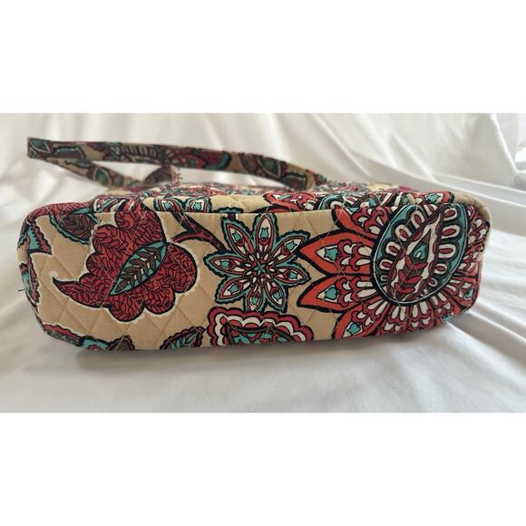 Vera Bradley Crossbody Bag with Floral Design - Red, Green, Tan - Picture 6 of 13